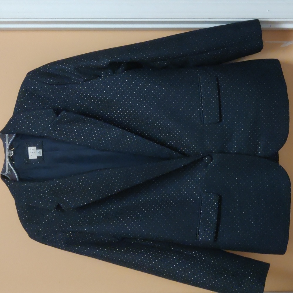 Ladies Single Button Navy and Gold Jacket